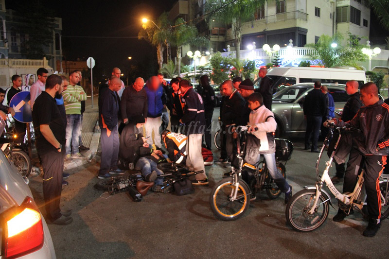  بالصور: اصابة متوسطة لراكب دراجة بحادث طرق بمدينة يافا